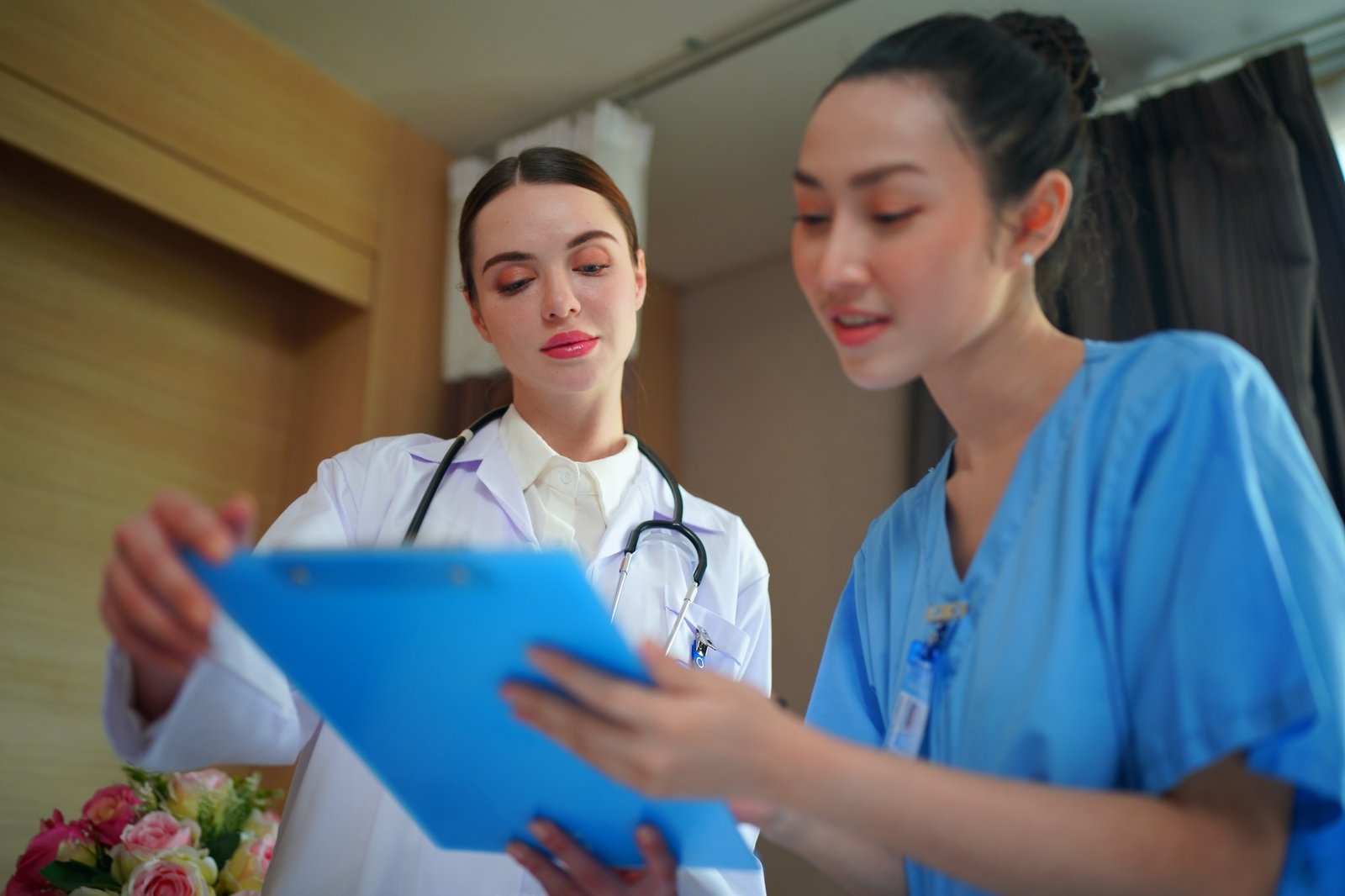 Young Doctor and nurse working at the hospital